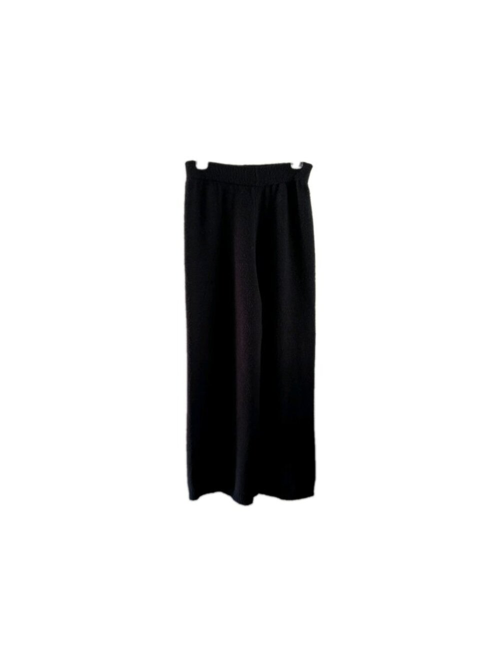 Commense Pull On Sweater Pants Women's Med Black Knit Wide Leg Elastic Waist
